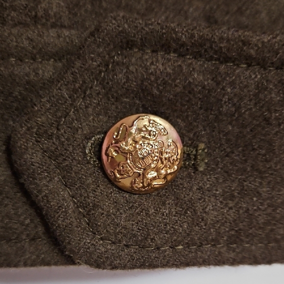 Men's Military Style Jacket - Olive Green  This is a vintage French Army wool - Picture 4 of 9